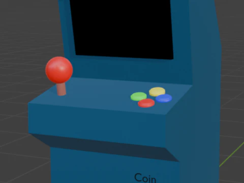 D&uuml;ş&uuml;k Poli Atari Makinesi Dolabı 3D Model