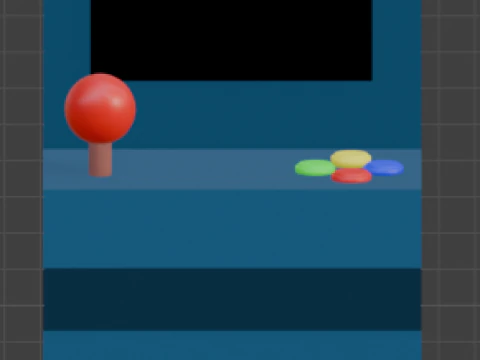 Low Poly Arcade Machine Cabinet 3D Model