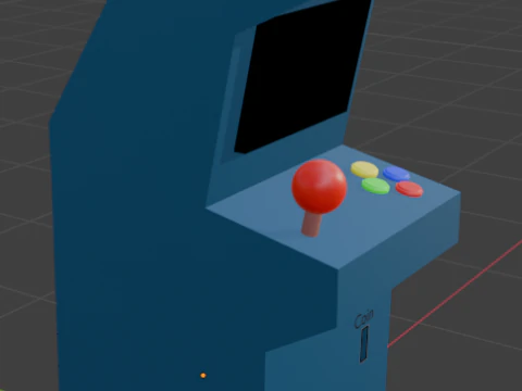 Low Poly Arcade Machine Cabinet 3D Model