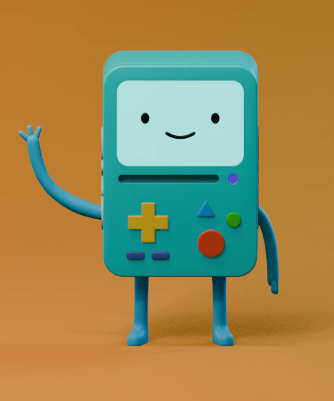 Cartoon Mini Console Bot BMO-Inspired Stylized Model 3D Model .c4d .max .obj .3ds .fbx .stl .blend 