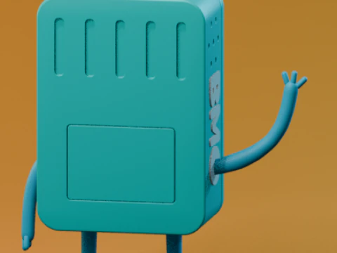 Cartoon Mini Console Bot BMO-Inspired Stylized Model 3D Model