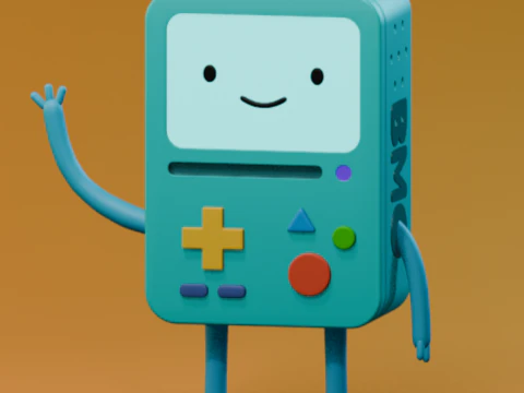 Cartoon Mini Console Bot BMO-Inspired Stylized Model 3D Model