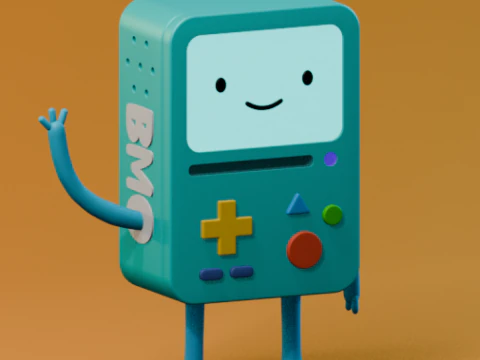 Cartoon Mini Console Bot BMO-Inspired Stylized Model 3D Model