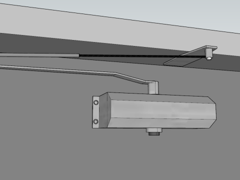 Door Stopper Door Closer Pivot Hinge Door Step SET Modelo 3D