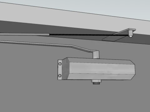 Door Stopper Door Closer Pivot Hinge Door Step SET 3D Model