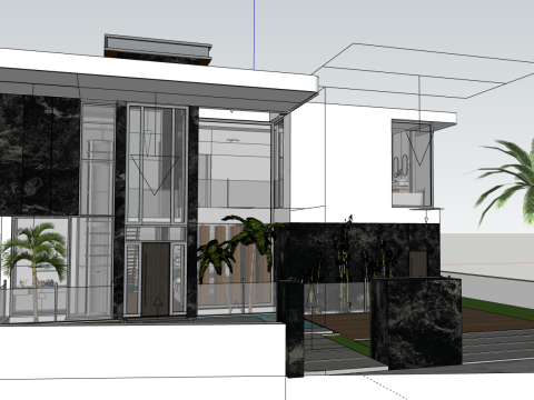 Beverly Hills High-End Villa For SketchUp Model 3D