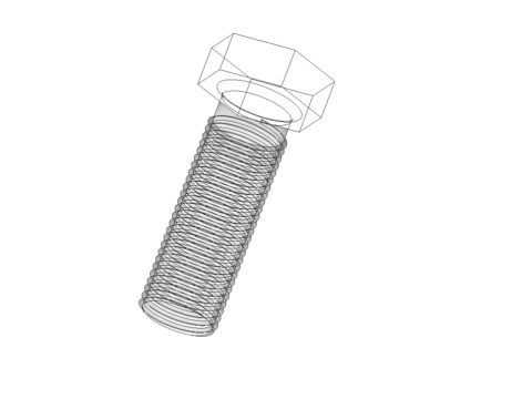 Hexagonal screw 3D-printmodel
