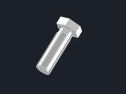 Hexagonal screw 3D Print Model