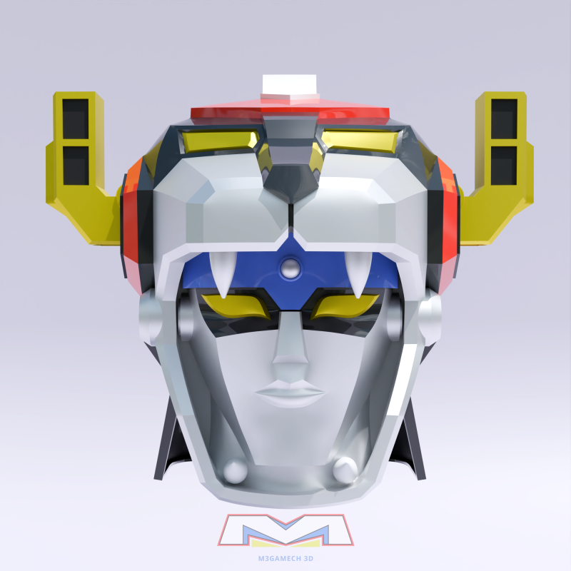 GoLion Voltron Head Helmet Wearable 3D Druckmodell .c4d .max .obj .3ds .fbx .stl .blend 