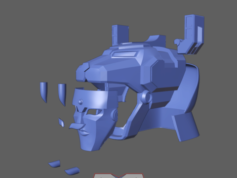 GoLion Voltron Head Helmet Wearable 3D Druckmodell