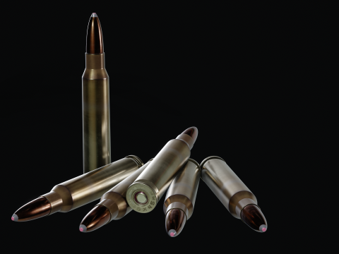556x45 NATO rifle cartridge Modelo 3D