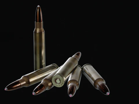 556x45 NATO rifle cartridge 3D Model