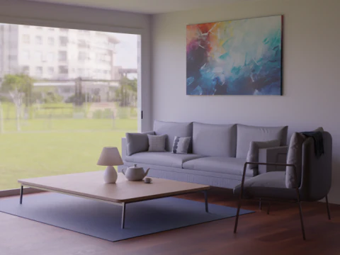 Divano moderno modello 4k Modello 3D