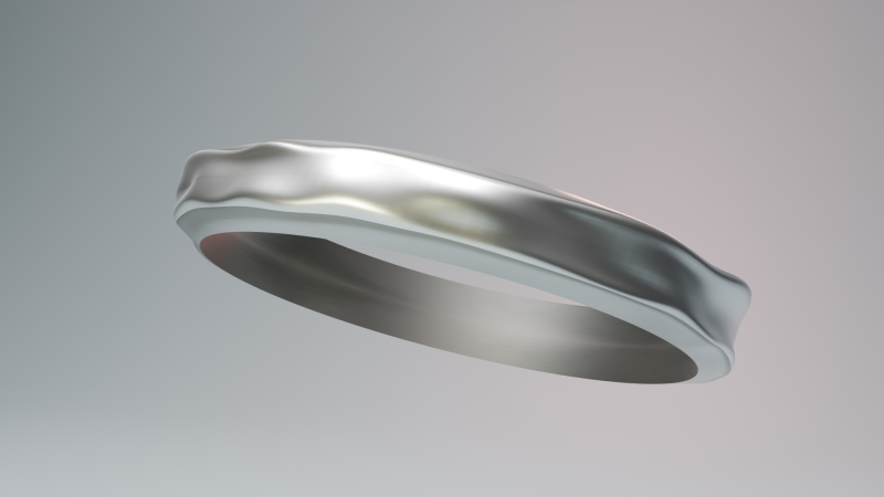 Dented metal ring 3D 打印模型 .c4d .max .obj .3ds .fbx .stl .blend 