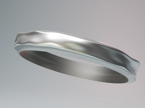 Anello in metallo ammaccato Modello di stampa 3D