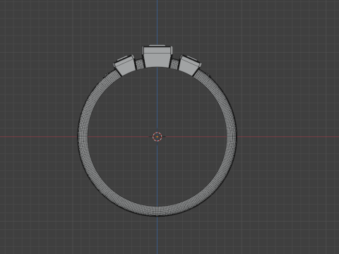 3 Baguette Dimond Ring 3D Print Model