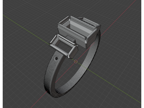 3 Baguette Dimond Ring 3D Print Model