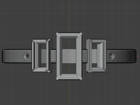 3 Baguette Dimond Ring 3D Print Model
