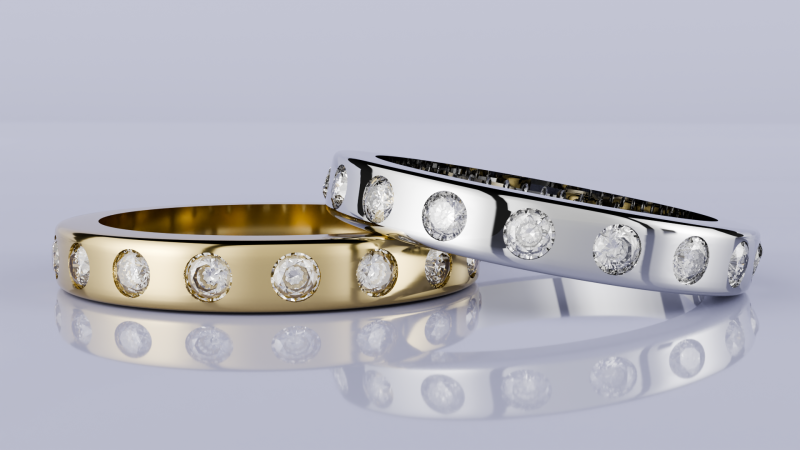 Wedding diamond ring 3D Baskı Modeli .c4d .max .obj .3ds .fbx .stl .blend