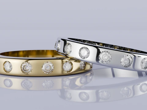 D&uuml;ğ&uuml;n pırlanta y&uuml;z&uuml;k 3D Baskı Modeli