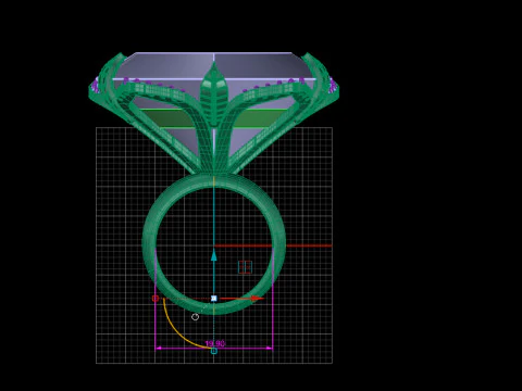Heart Shaped Amethyst Petals Ring 3D Print Model