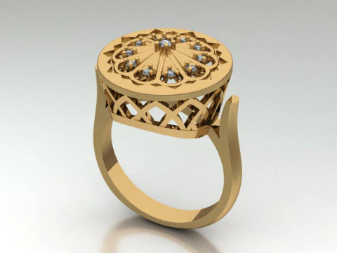 Elegant and Unique Style Ring Design 3D Print Model