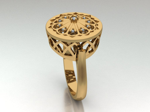 Elegant and Unique Style Ring Design Model do druku 3D