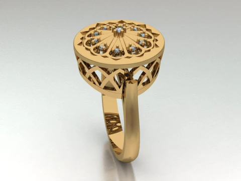 Elegant and Unique Style Ring Design 3D Print Model