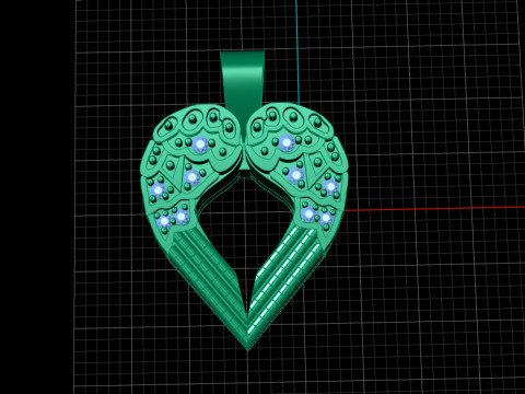 Beautiful Winged Heart Pendant 3D Принт Модель