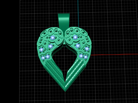 Beautiful Winged Heart Pendant 3D Print Model