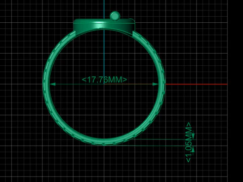 Toggle Bar Ring with Chevron Band 3D Model
