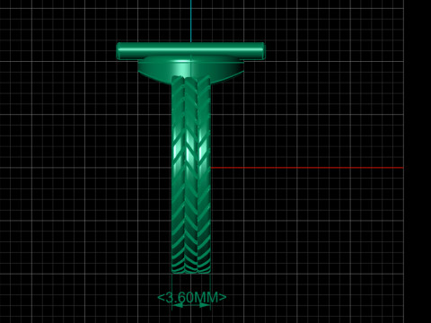 Toggle Bar Ring with Chevron Band 3D Model
