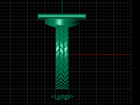 Toggle Bar Ring with Chevron Band 3D Model