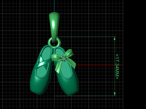 Shoe Pendant with Bow 3D Принт Модель