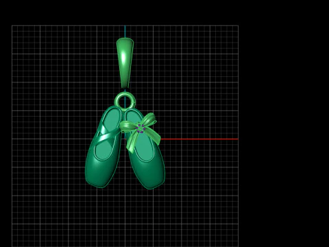 Shoe Pendant with Bow 3D Print Model
