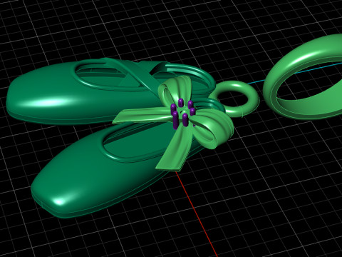Shoe Pendant with Bow 3D Принт Модель