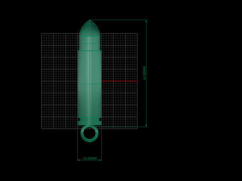 Modern Bullet Pendant Design Modello di stampa 3D