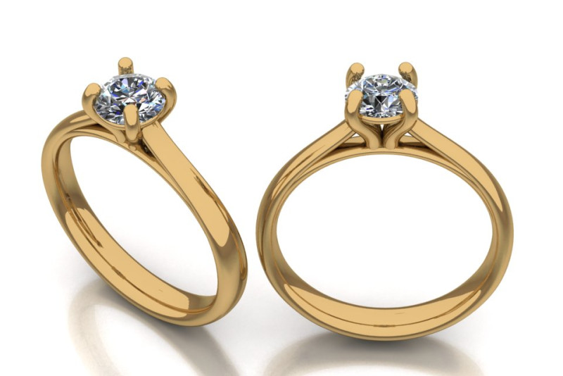 Elegant Engagement Ring 3D Принт Модель .c4d .max .obj .3ds .fbx .stl .blend