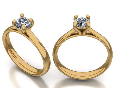 Elegant Engagement Ring 3D Принт Модель