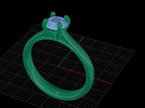 Elegant Engagement Ring 3D Print Model