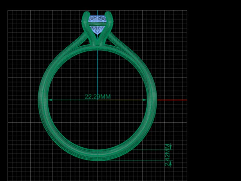 Elegant Engagement Ring 3D Print Model