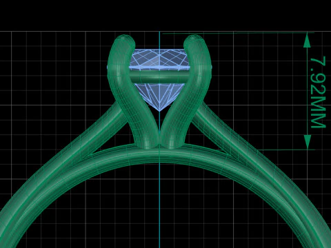 Elegant Engagement Ring 3D Print Model