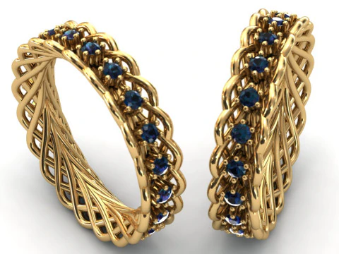 ツイステッド ダイヤモンド リング 3Dプリントモデル