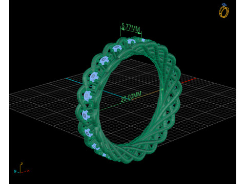 Twisted Diamond Ring 3D Print Model
