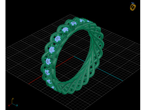 Twisted Diamond Ring 3D Print Model