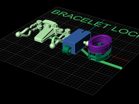 L&uuml;nettenarmband mit Schloss 3D Druckmodell