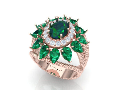 Luxury Rose Gold Ring 3Dプリントモデル