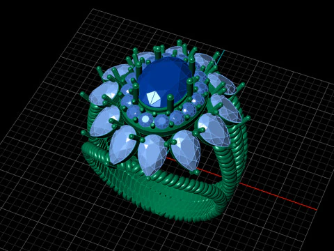 Luxury Rose Gold Ring 3D Print Model