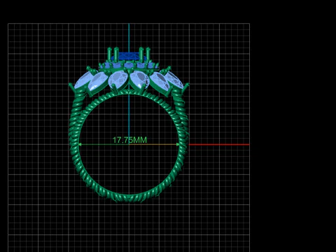 Luxury Rose Gold Ring 3D Print Model