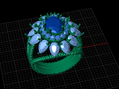 Luxury Rose Gold Ring 3D Print Model